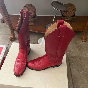 Women's 1/2 Quill Vibrant Red Western Boots